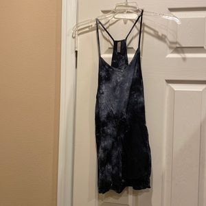Final Touch tie dye, racer back romper with two pockets